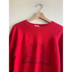 Vintage 90s Hanes Colorado Fourteeners 14ers Mountain Peaks Raglan Sweatshirt
